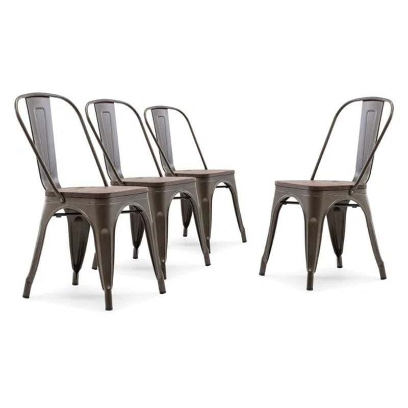 Linzy Slat Back Stacking Side Chair