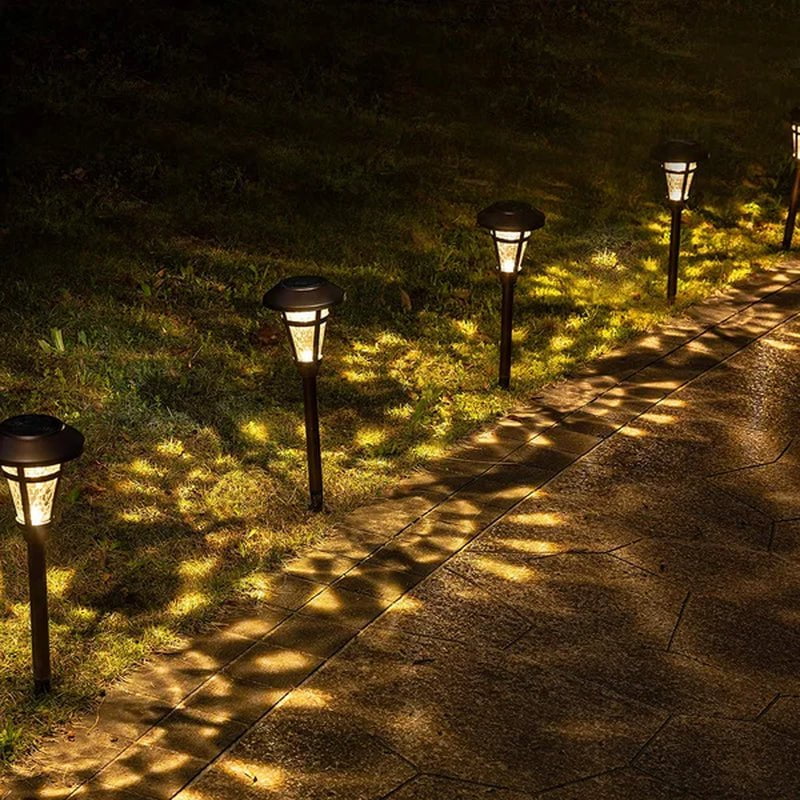 Bronze Low Voltage Solar Powered Integrated LED Metal Pathway Light Pack