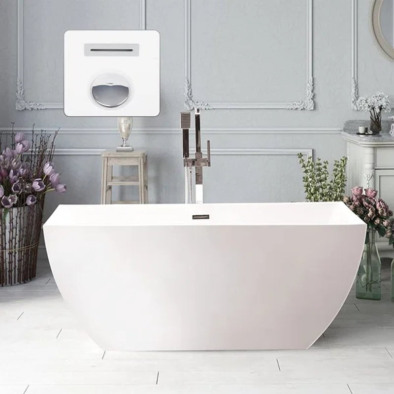 59.1'' X 29.5'' Freestanding Soaking Acrylic Bathtub