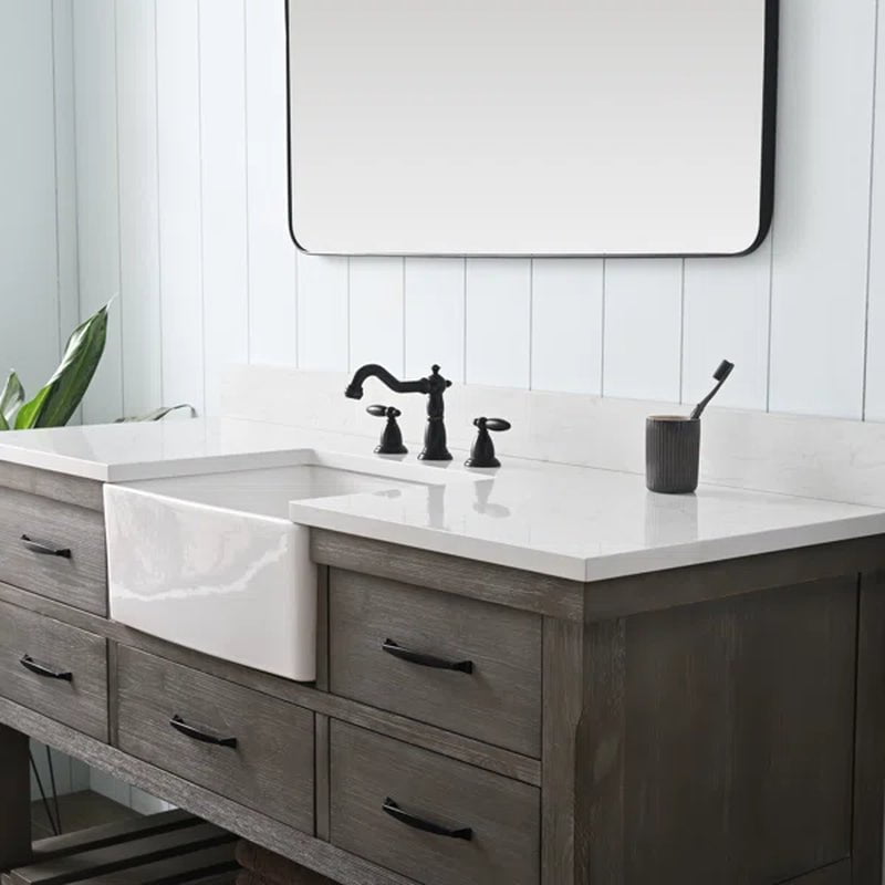 Mexborough 60'' Free-Standing Single Bathroom Vanity with Engineered Stone Vanity Top