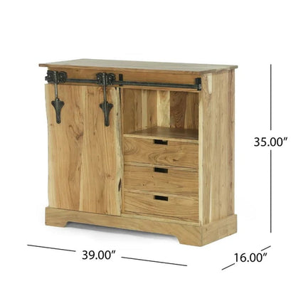 Laymon 35'' Tall Solid Wood 1 - Door Accent Cabinet