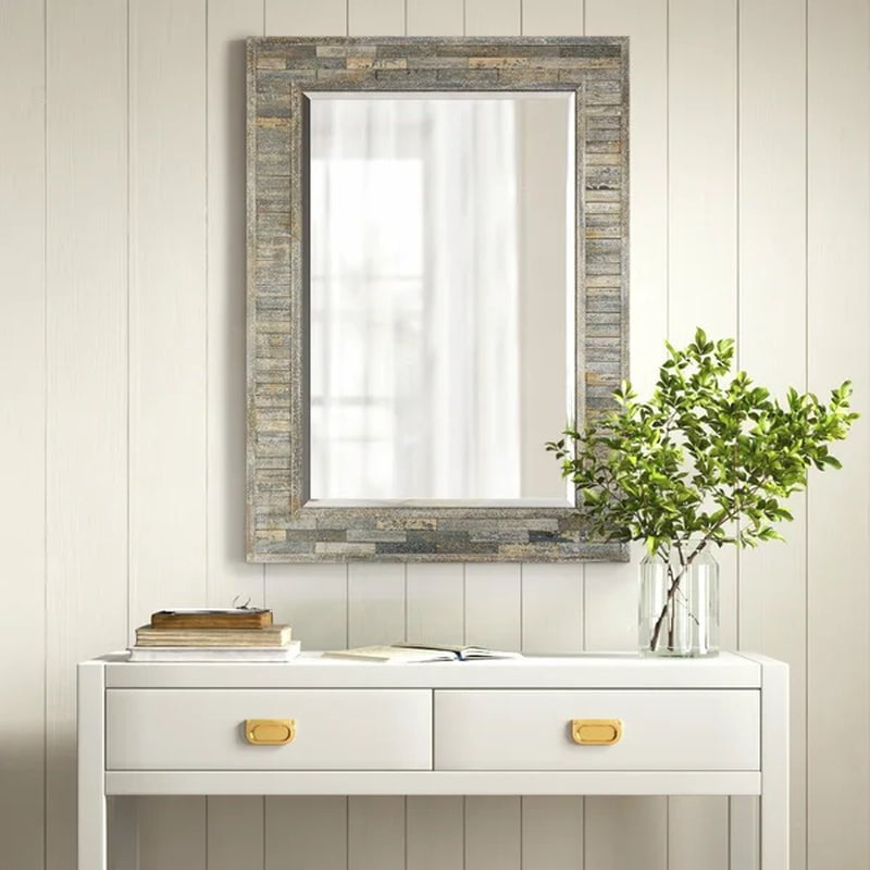 Totman Rectangle Wood Wall Mirror