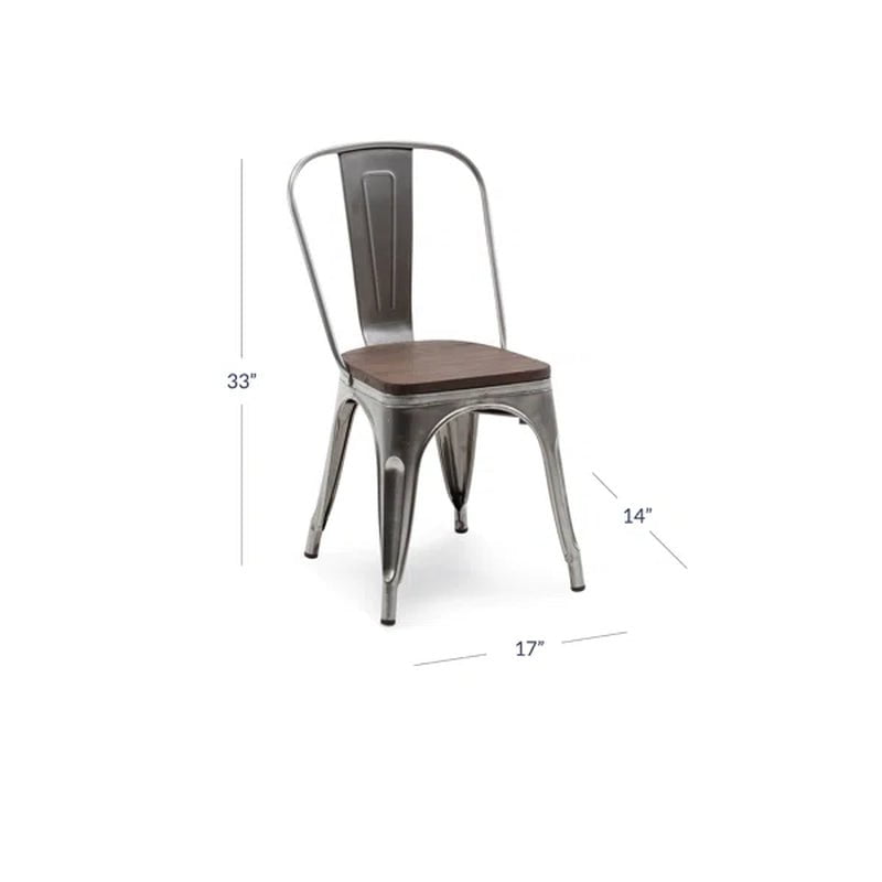 Linzy Slat Back Stacking Side Chair