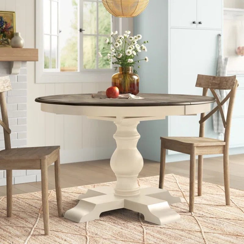 Branson Extendable Solid Wood Pedestal Dining Table