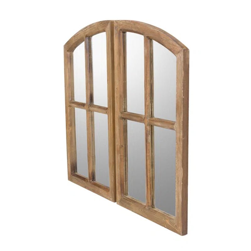Kissena Window Pane Wood Wall Mirror
