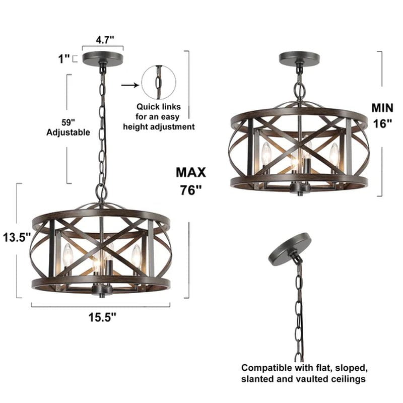 Ifill 4 - Light Dimmable Lantern Chandelier