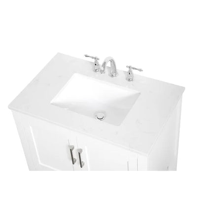 Trieste 29.87'' Free-Standing Single Bathroom Vanity with Quartz Vanity Top