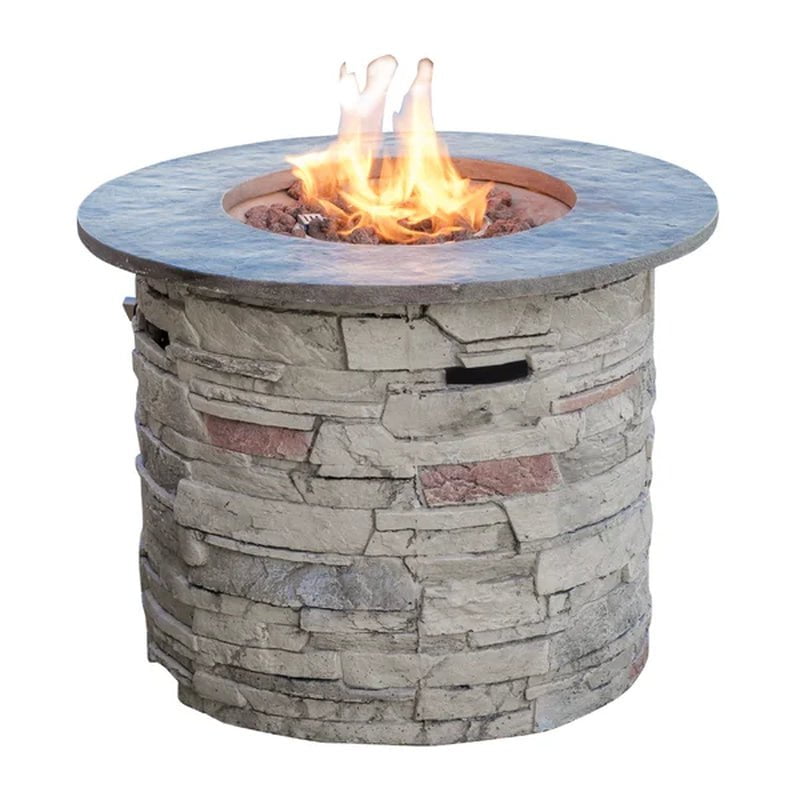 Playa 24'' H X 32'' W Stone Propane Outdoor Fire Pit Table