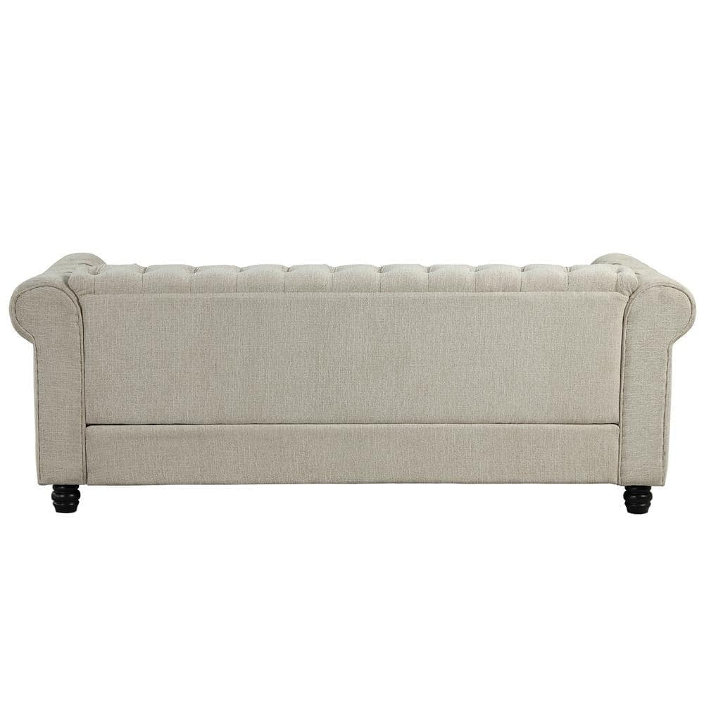 Linen Couches for Living Room 82 In. Sofas for Living Room Furniture Sets in Beige