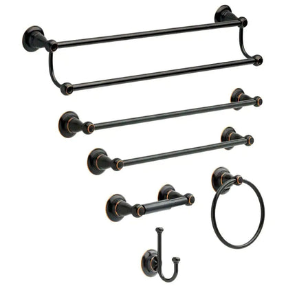 Porter 3-Piece Bath Hardware Set with Towel Ring Toilet Paper Holder and 24 In. Towel Bar in Oil Rubbed Bronze