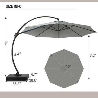 Ebonique 144'' Cantilever Umbrella