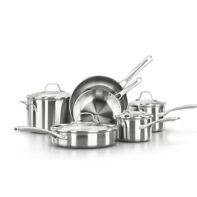 Classic Stainless Steel 10 Piece Cookware Set