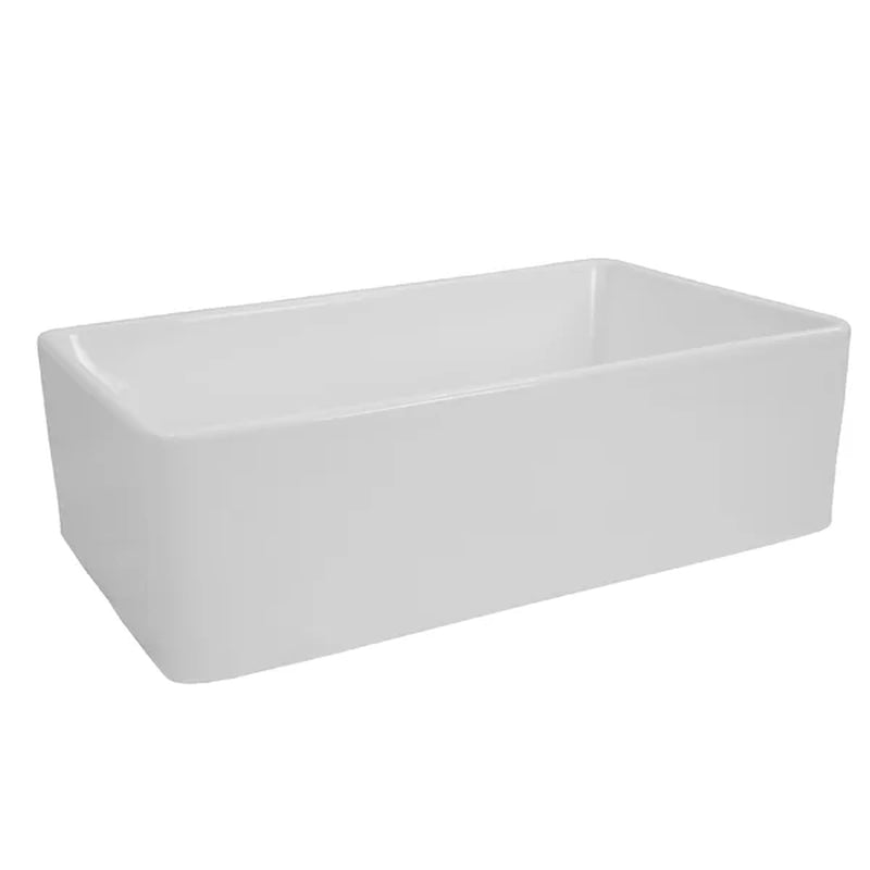 Edgware 33'' W Single Bowl Fireclay Farmhouse Kitchen Sink with 1 Faucet Hole