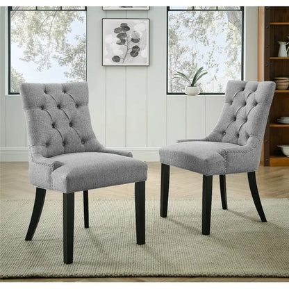 Tufted Linen Side Chair