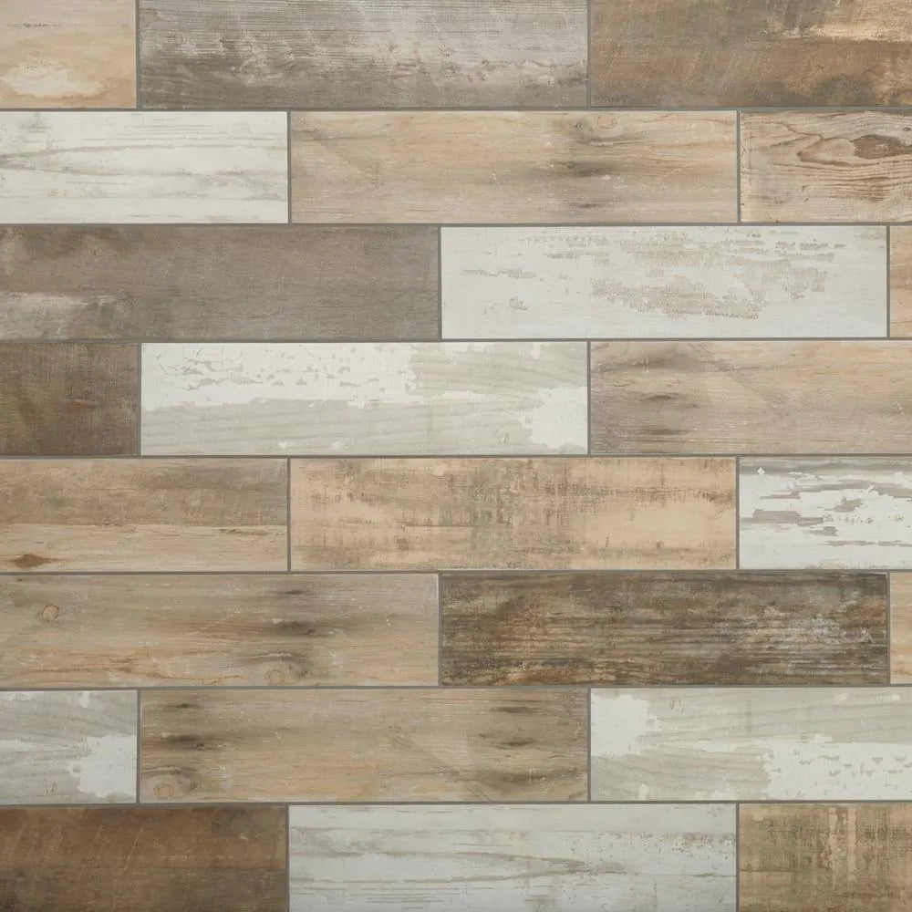 Montagna Wood Vintage Chic 6 In. X 24 In. Porcelain Floor and Wall Tile (14.53 Sq. Ft. / Case)