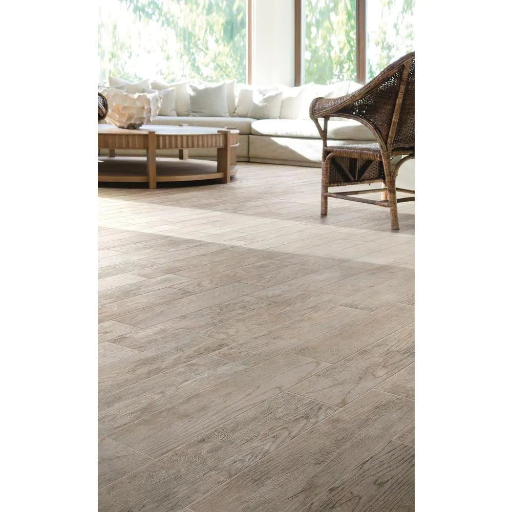 Montagna Dapple Gray 6 In. X 24 In. Porcelain Floor and Wall Tile (14.53 Sq. Ft. / Case)