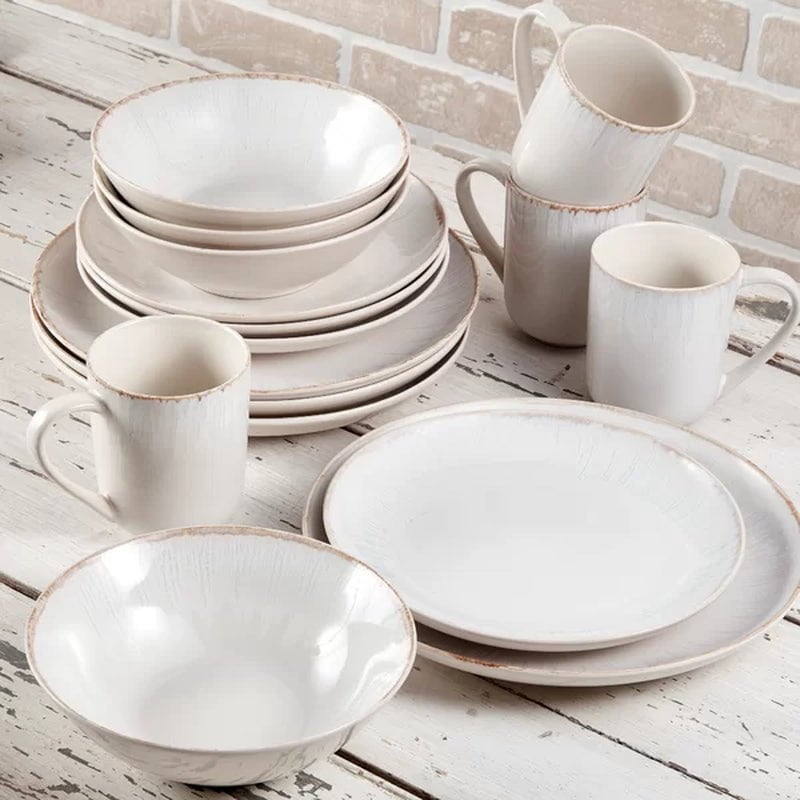 Snediker Stoneware Dinnerware Set - Service for 4