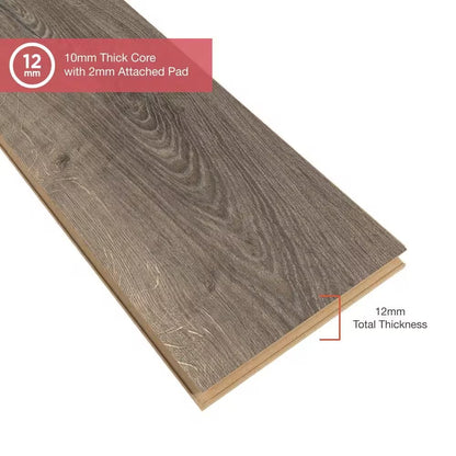 Outlast+ Vintage Pewter Oak 12 Mm T X 7.5 In. W Waterproof Laminate Wood Flooring (19.6 Sqft/Case)