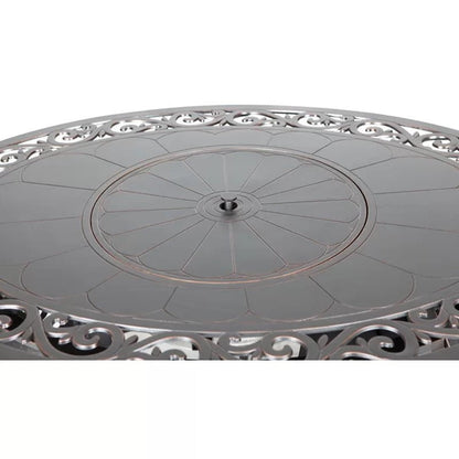 Slattery 24.6'' H X 48'' W Aluminum Propane Outdoor Fire Pit Table with Lid
