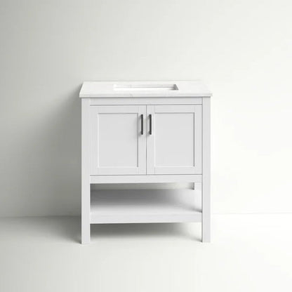 Trieste 29.87'' Free-Standing Single Bathroom Vanity with Quartz Vanity Top