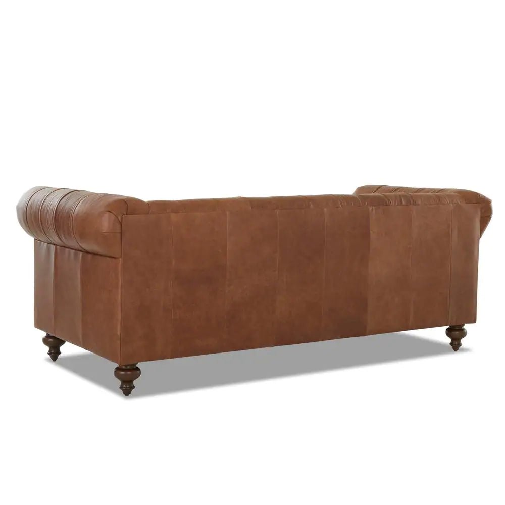 Blakely 95 In. Arena Vintage Brown Leather 3 - Seater Chesterfield Sofa with Removable Cushions