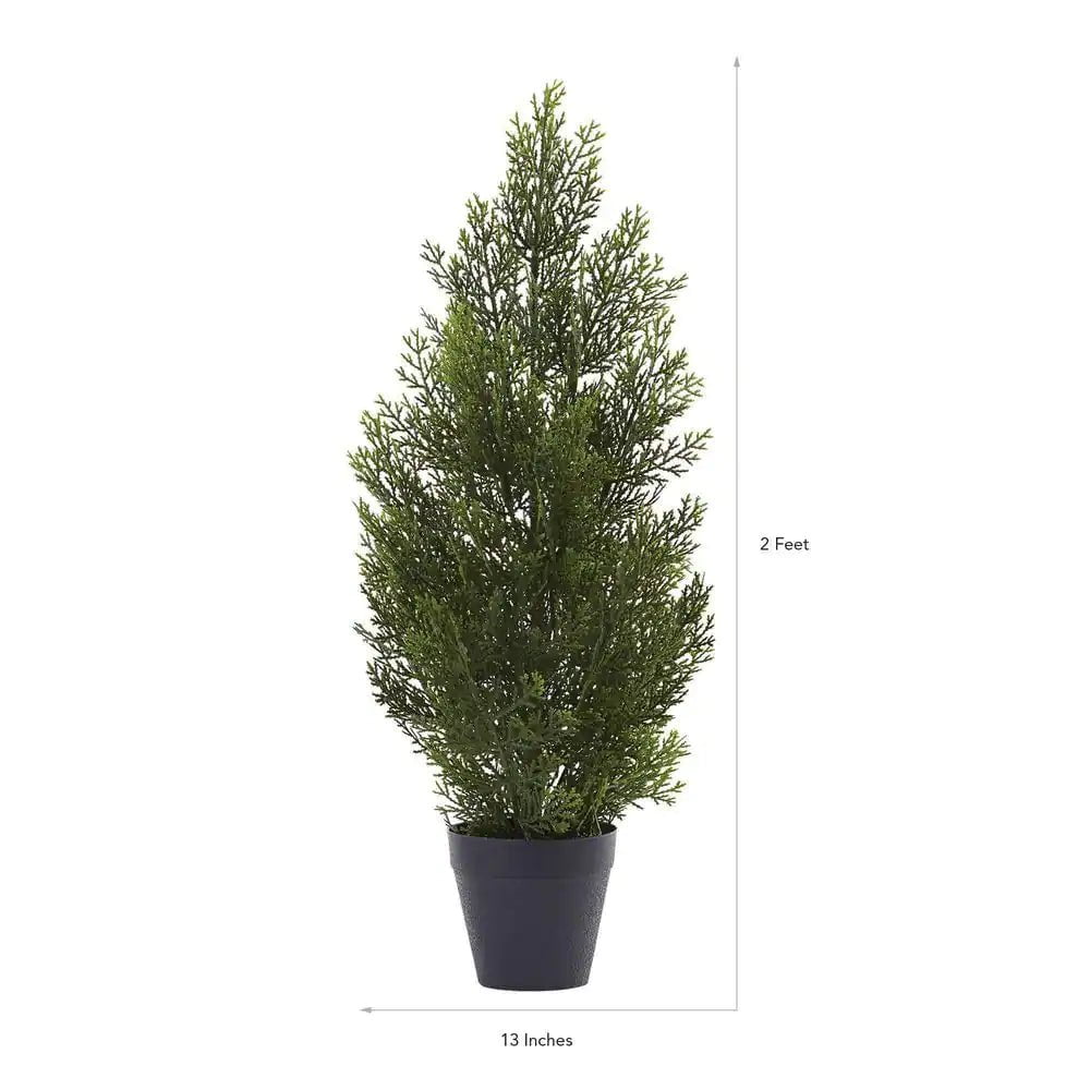 Indoor and Outdoor 2 Ft. Artificial Mini Cedar Pine Tree