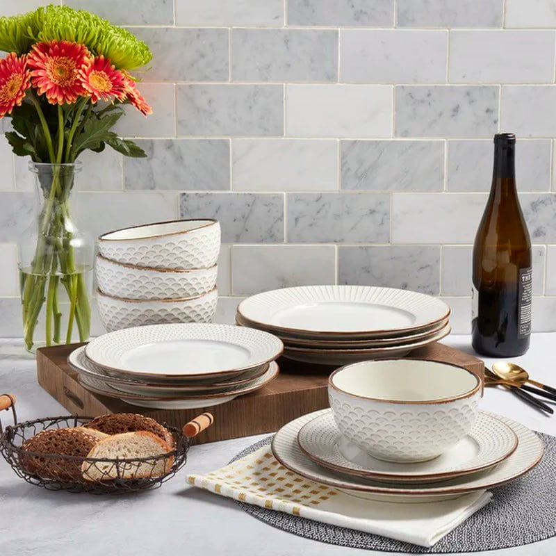 Hub Stoneware Dinnerware Set - Service for 4