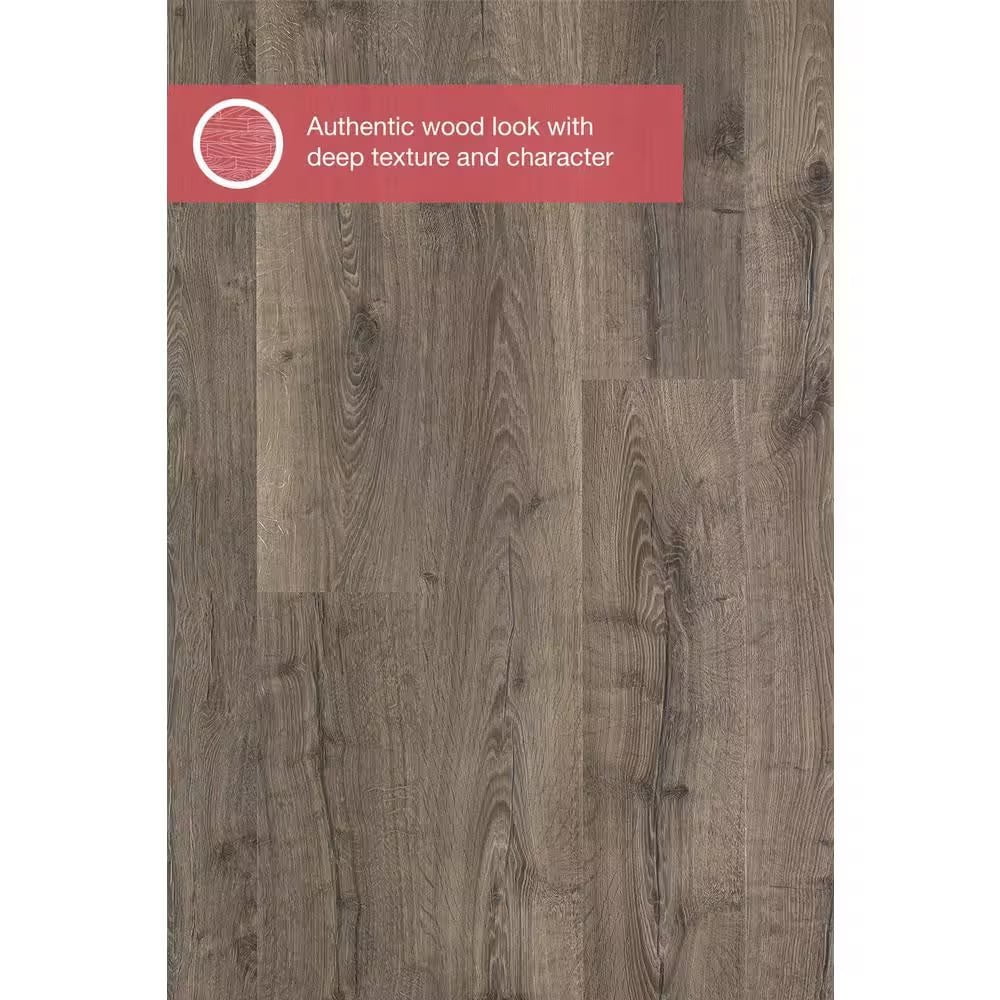 Outlast+ Vintage Pewter Oak 12 Mm T X 7.5 In. W Waterproof Laminate Wood Flooring (19.6 Sqft/Case)