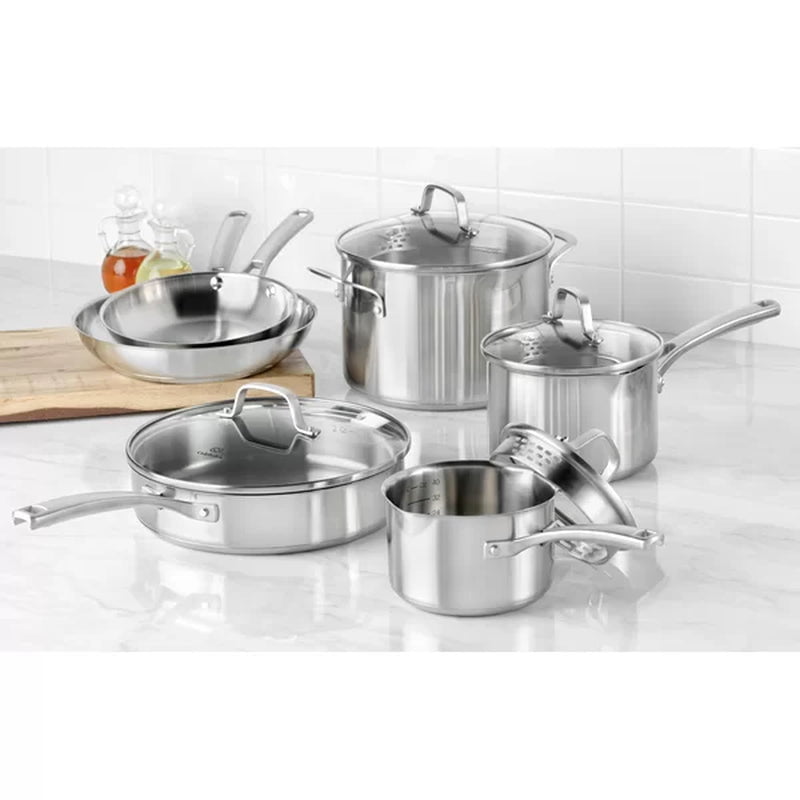 Classic Stainless Steel 10 Piece Cookware Set
