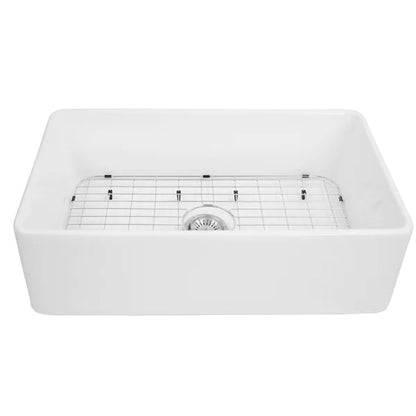 Edgware 33'' W Single Bowl Fireclay Farmhouse Kitchen Sink with 1 Faucet Hole