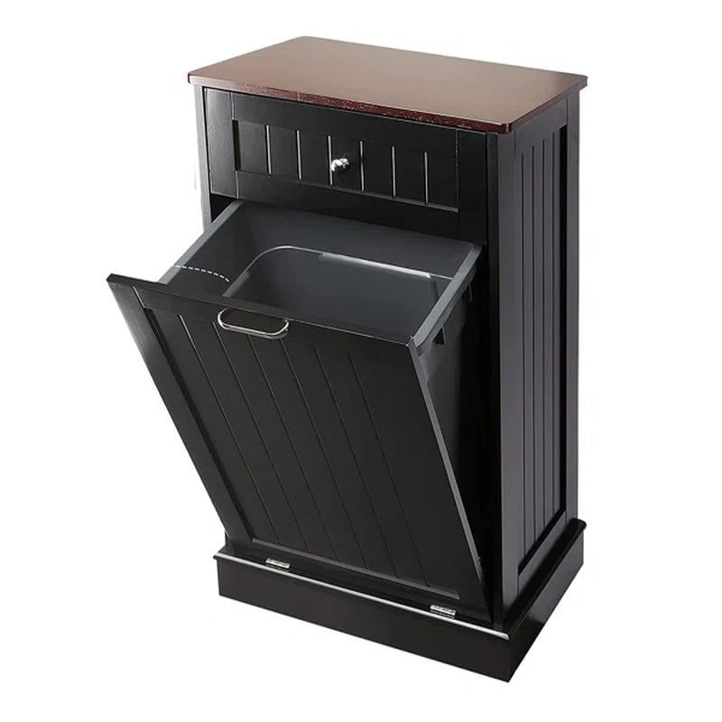 Tilt Out Trash Cabinet 10 Gallon Wooden Free Standing (Not Include Trash Can)