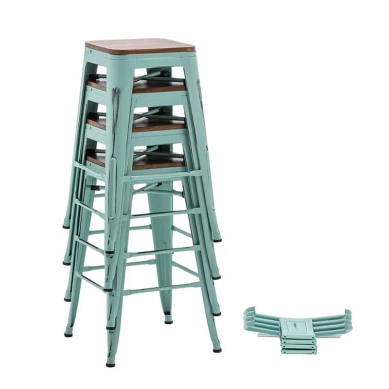 Maresca Bar & Counter Stool with Wood Seat and Backrest
