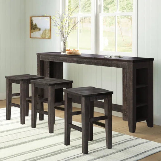 Flournoy 3 - Person Counter Height Pine Solid Wood Dining Set
