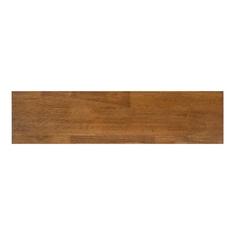 Oddell Wood Wall Shelf with Hooks 24X6X15 Rustic Brown
