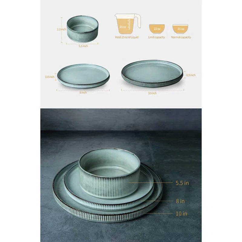 Paytan Stoneware Dinnerware Set - Service for 4