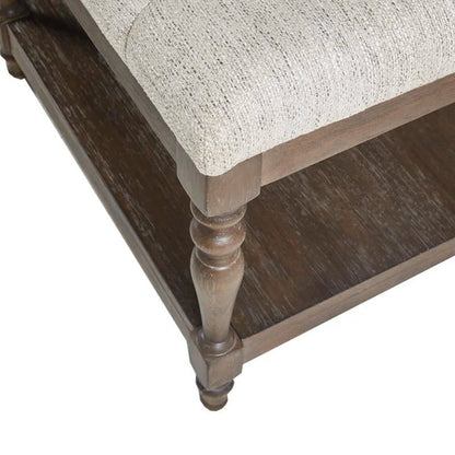 Highland Tufted Accent Bench with Shelf