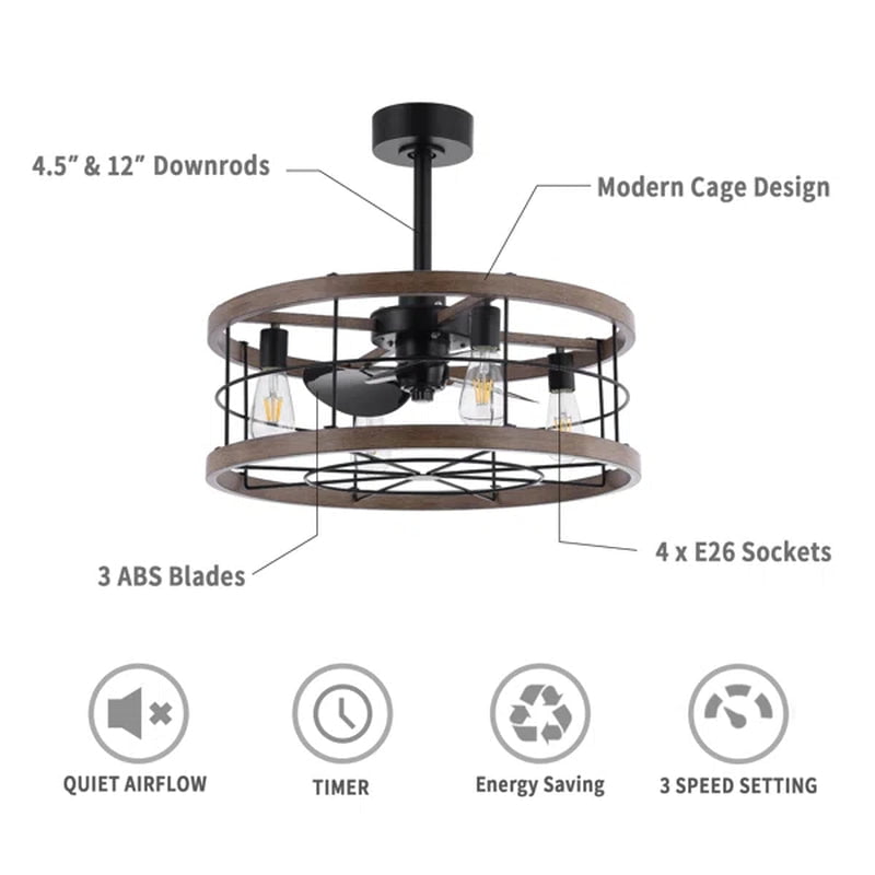 Monson 24'' Ceiling Fan with Light Kit