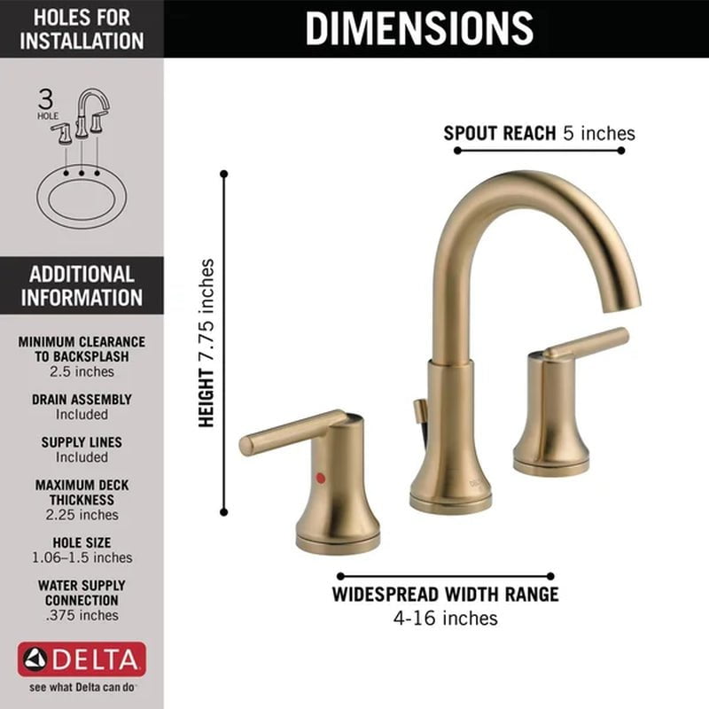 Trinsic Widespread Faucet 2-Handle Bathroom Faucet with Drain Assembly