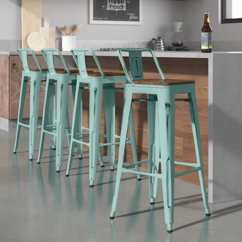 Maresca Bar & Counter Stool with Wood Seat and Backrest