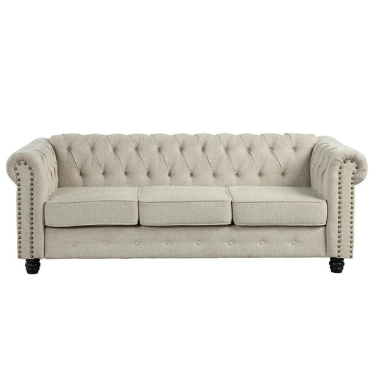 Linen Couches for Living Room 82 In. Sofas for Living Room Furniture Sets in Beige