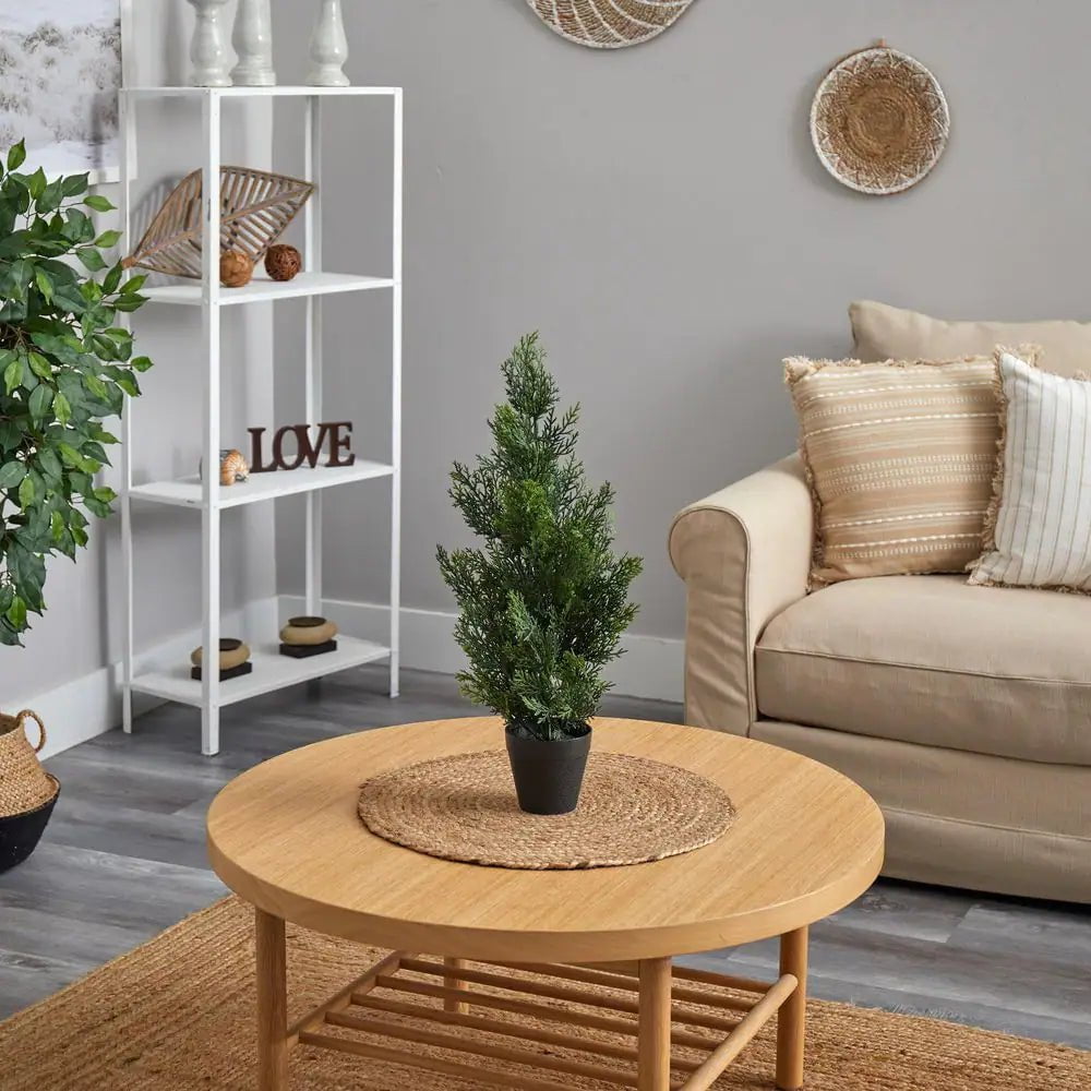 Indoor and Outdoor 2 Ft. Artificial Mini Cedar Pine Tree