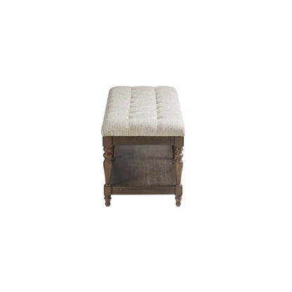 Highland Tufted Accent Bench with Shelf