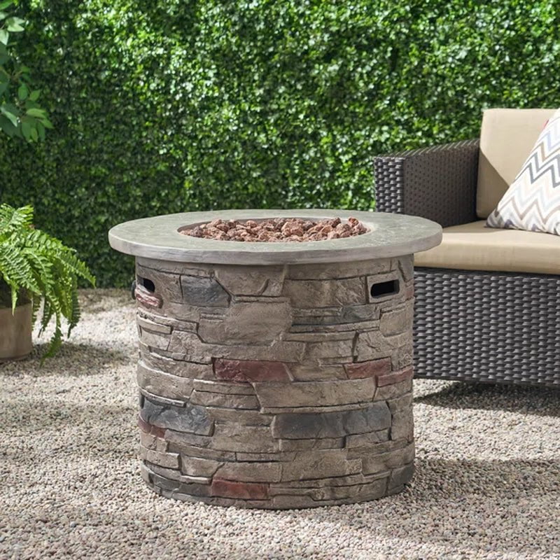 Playa 24'' H X 32'' W Stone Propane Outdoor Fire Pit Table