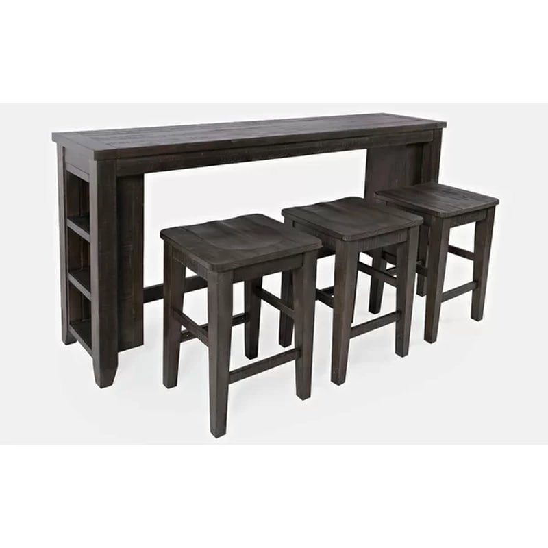 Flournoy 3 - Person Counter Height Pine Solid Wood Dining Set