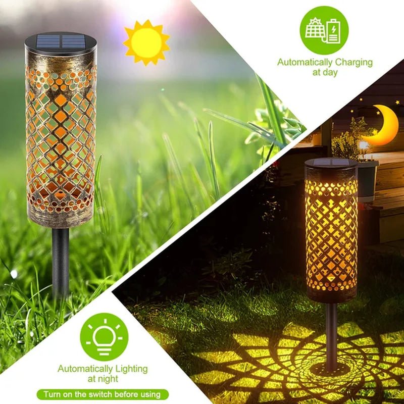 Brass Low Voltage Solar Powered Integrated LED Metal Pathway Light Pack