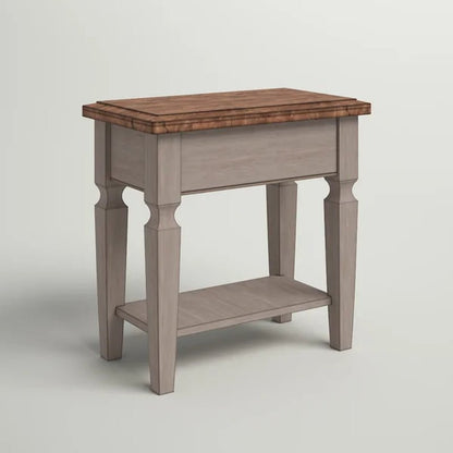 Bonas 24'' Tall Solid Wood End Table with Storage