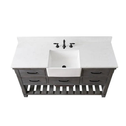 Mexborough 60'' Free-Standing Single Bathroom Vanity with Engineered Stone Vanity Top