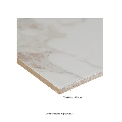 Carrara 12 In. X 24 In. Polished Porcelain Stone Look Floor and Wall Tile (16 Sq. Ft./Case)