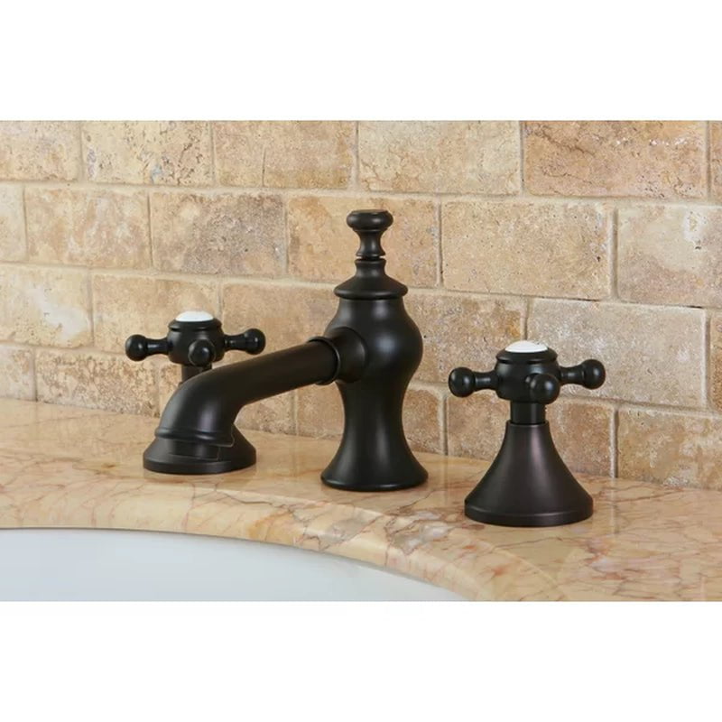 English Country Widespread Faucet 2-Handle Bathroom Faucet with Drain Assembly